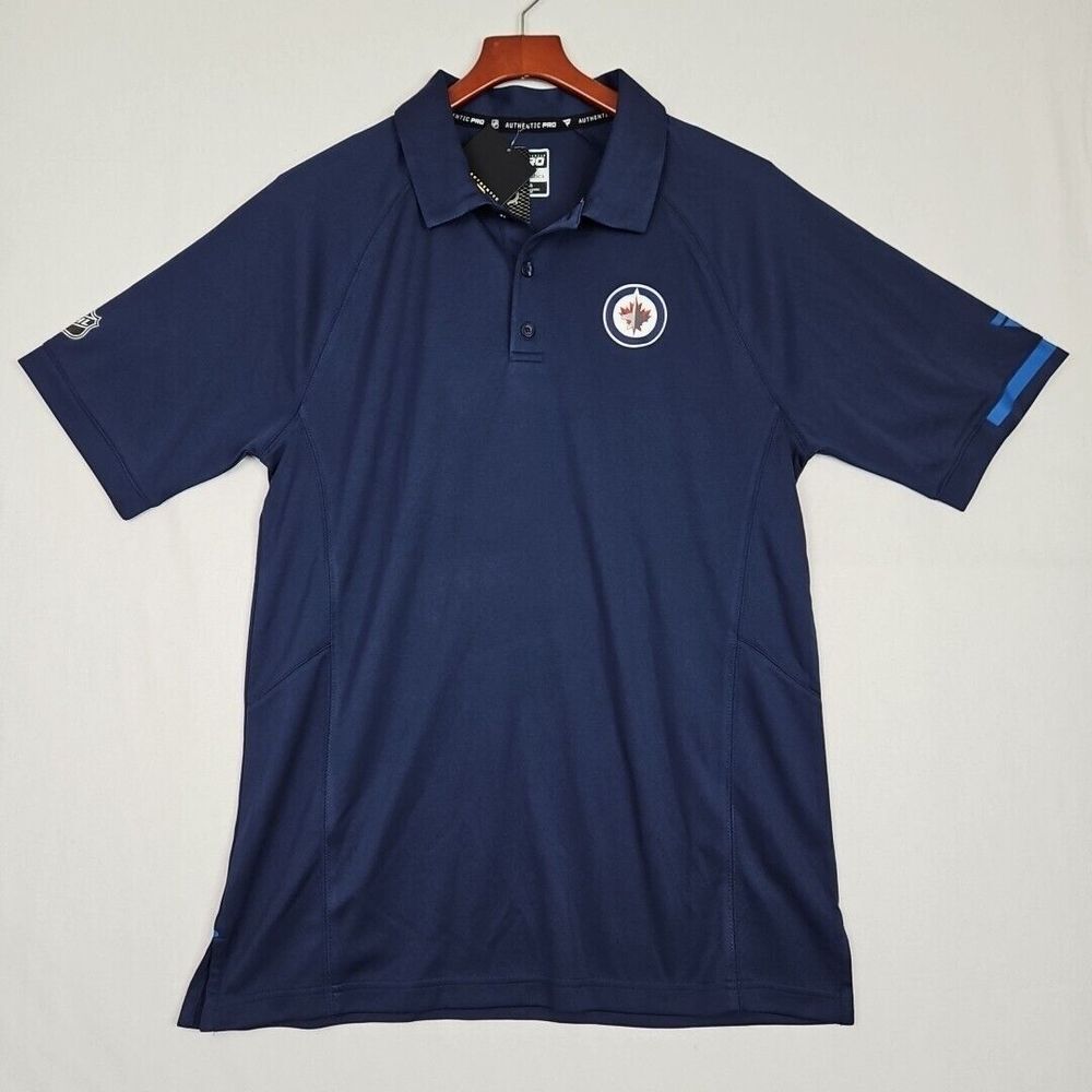 Winnipeg Jets NHL Authentic PRO Fanatics Polo Golf Shirt‎ Men's Size Large New